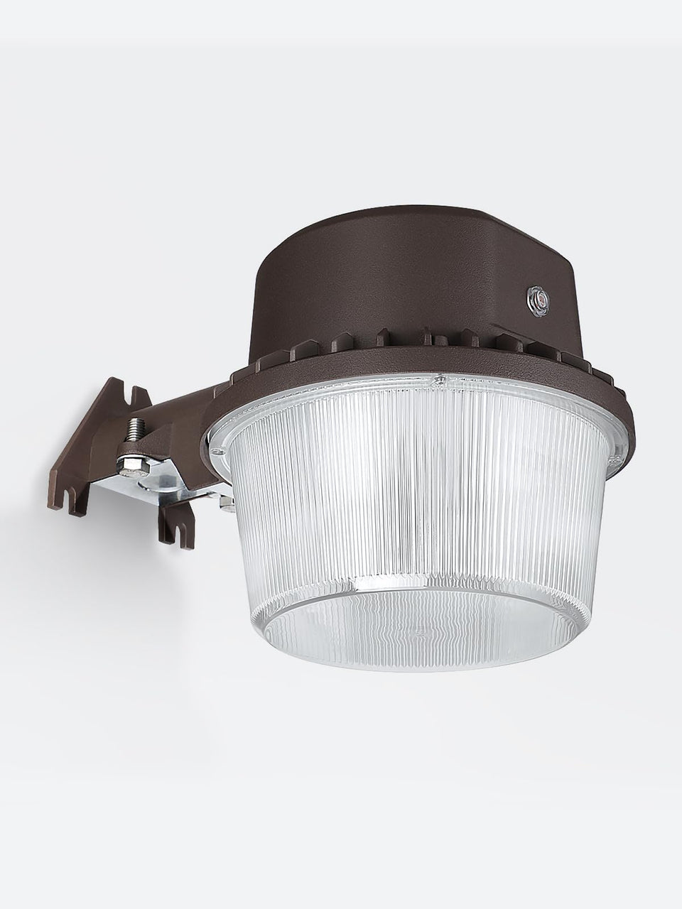TORCHSTAR LED barn light with dusk-to-dawn sensor for automatic nighttime illumination.