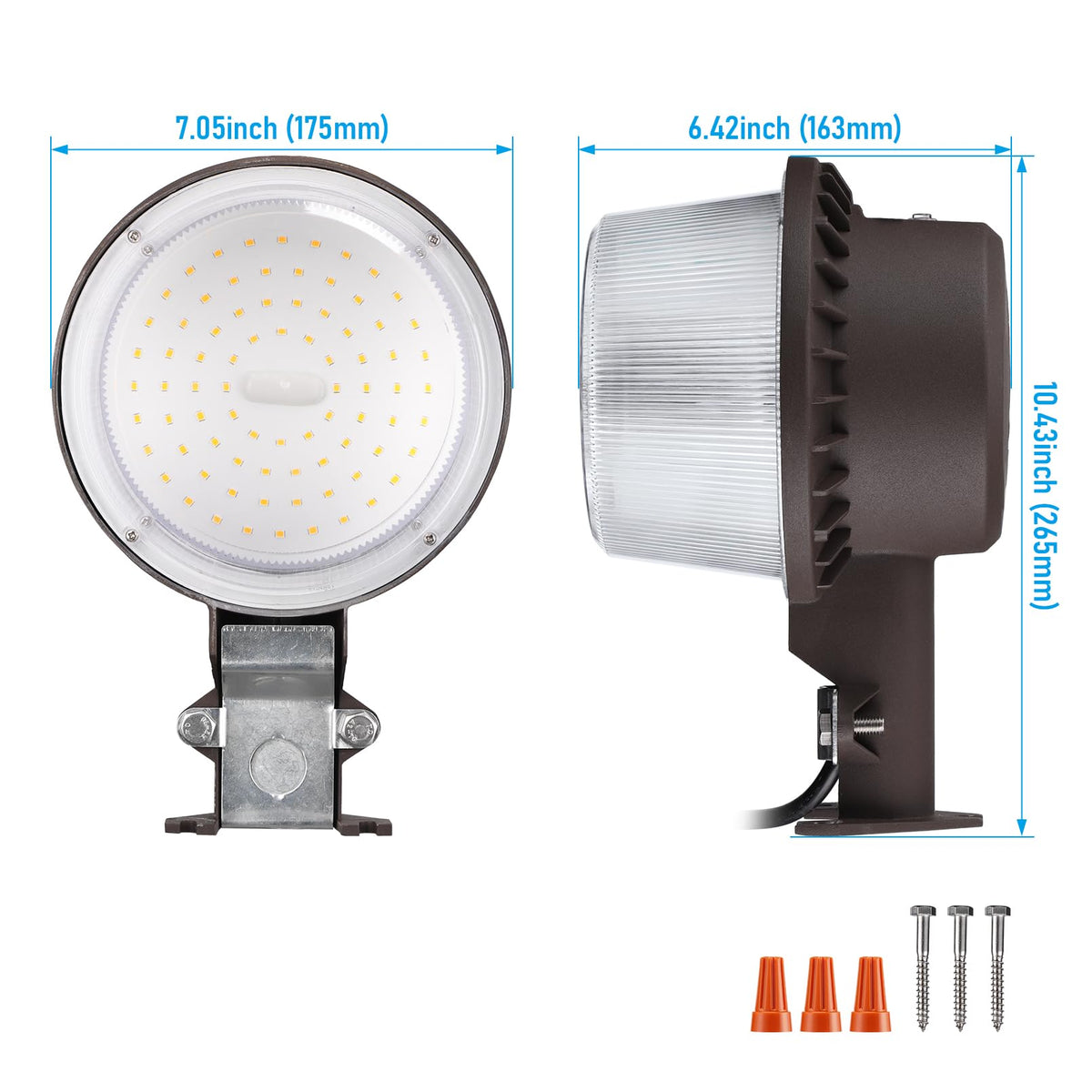 Torchstar LED barn light IP65 rating stands up to rain and snow.
