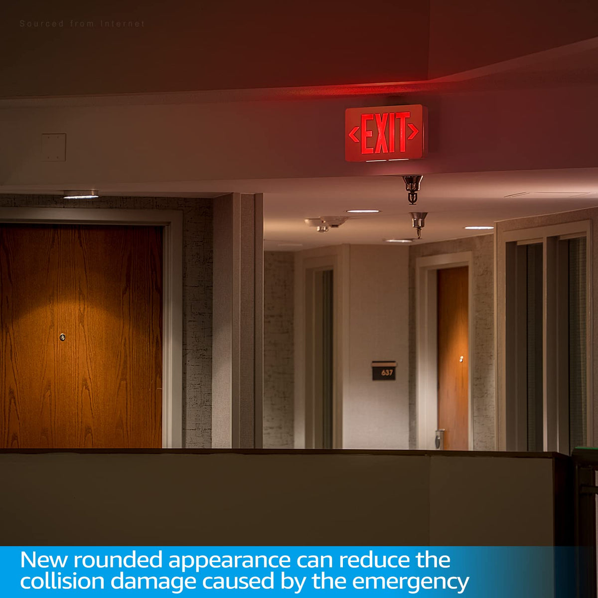 Torchstar exit sign in office use, reliable egress indicator during power outages.