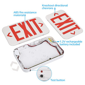 Torchstar exit sign side-wall mount, simple hardwired setup for office renovations.