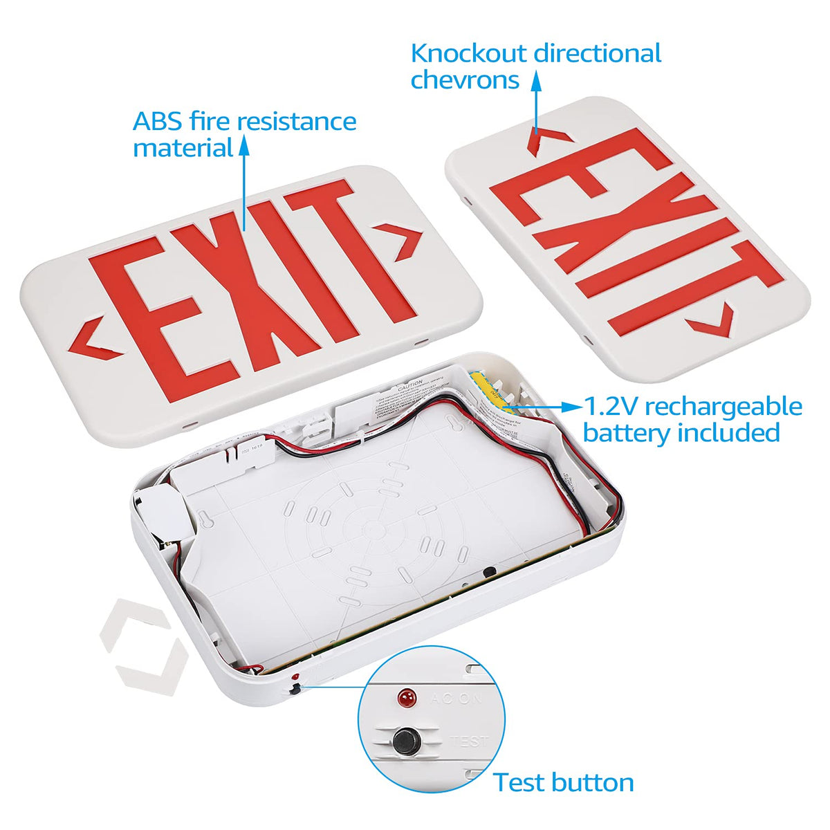 TORCHSTAR LED exit sign ceiling mount demonstrates flexible installation.