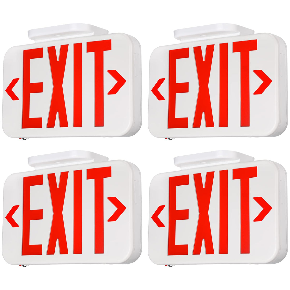 TORCHSTAR LED exit sign front view with dual arrows for clear direction cues.