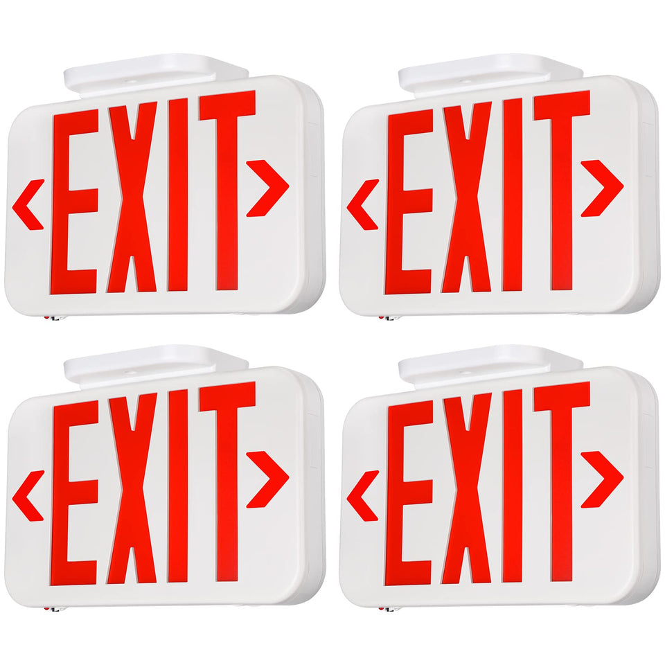 TORCHSTAR LED exit sign front view with dual arrows for clear direction cues.