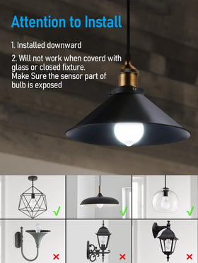 TORCHSTAR LED motion sensor bulb with E26 base fits standard sockets