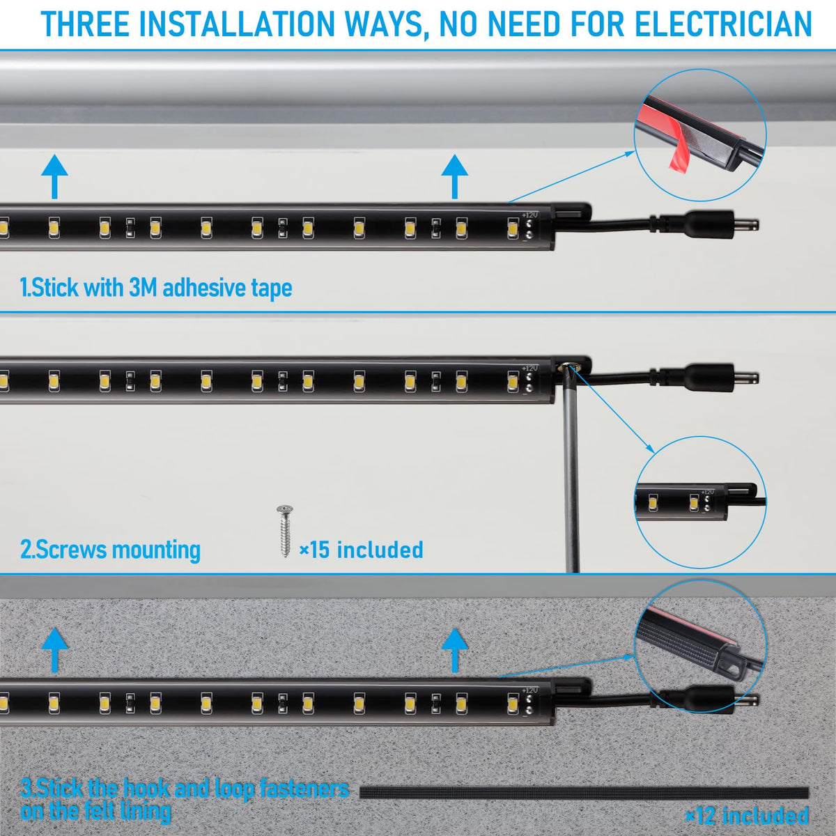 TORCHSTAR triangle-design light bar fits corners for complete coverage.