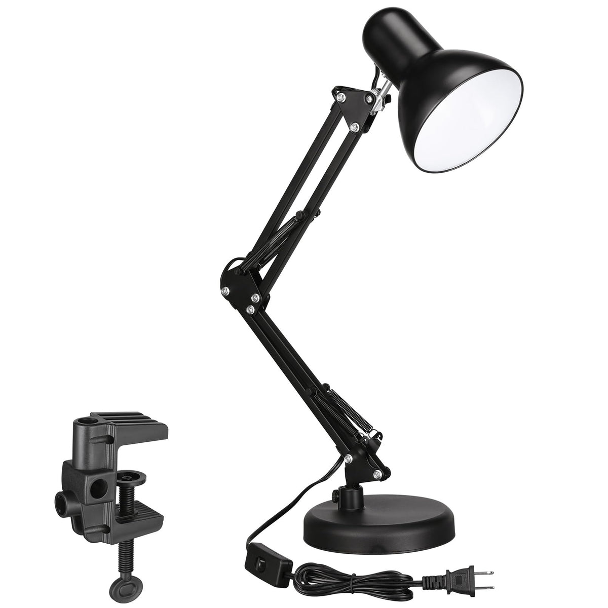 Torchstar metal desk lamp with clamp secured to a desk for flexible placement