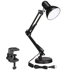 Torchstar metal desk lamp with clamp secured to a desk for flexible placement
