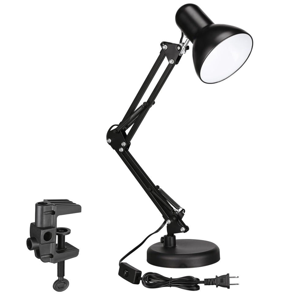 Torchstar metal desk lamp with clamp secured to a desk for flexible placement