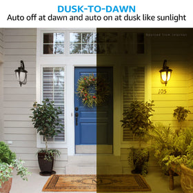 Torchstar outdoor sensor light bulb sensing ambient light for automatic nighttime illumination.