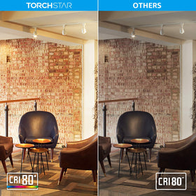 TORCHSTAR PAR16 LED bulb damp-rated for indoor bathroom or kitchen use.