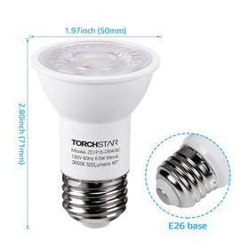 TORCHSTAR PAR16 LED bulb compatible with track lighting setups.