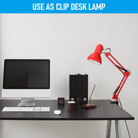 Torchstar red desk lamp with a rotatable shade for customizable lighting.