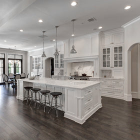 Torchstar self-flanged recessed trim delivers a clean ceiling line.