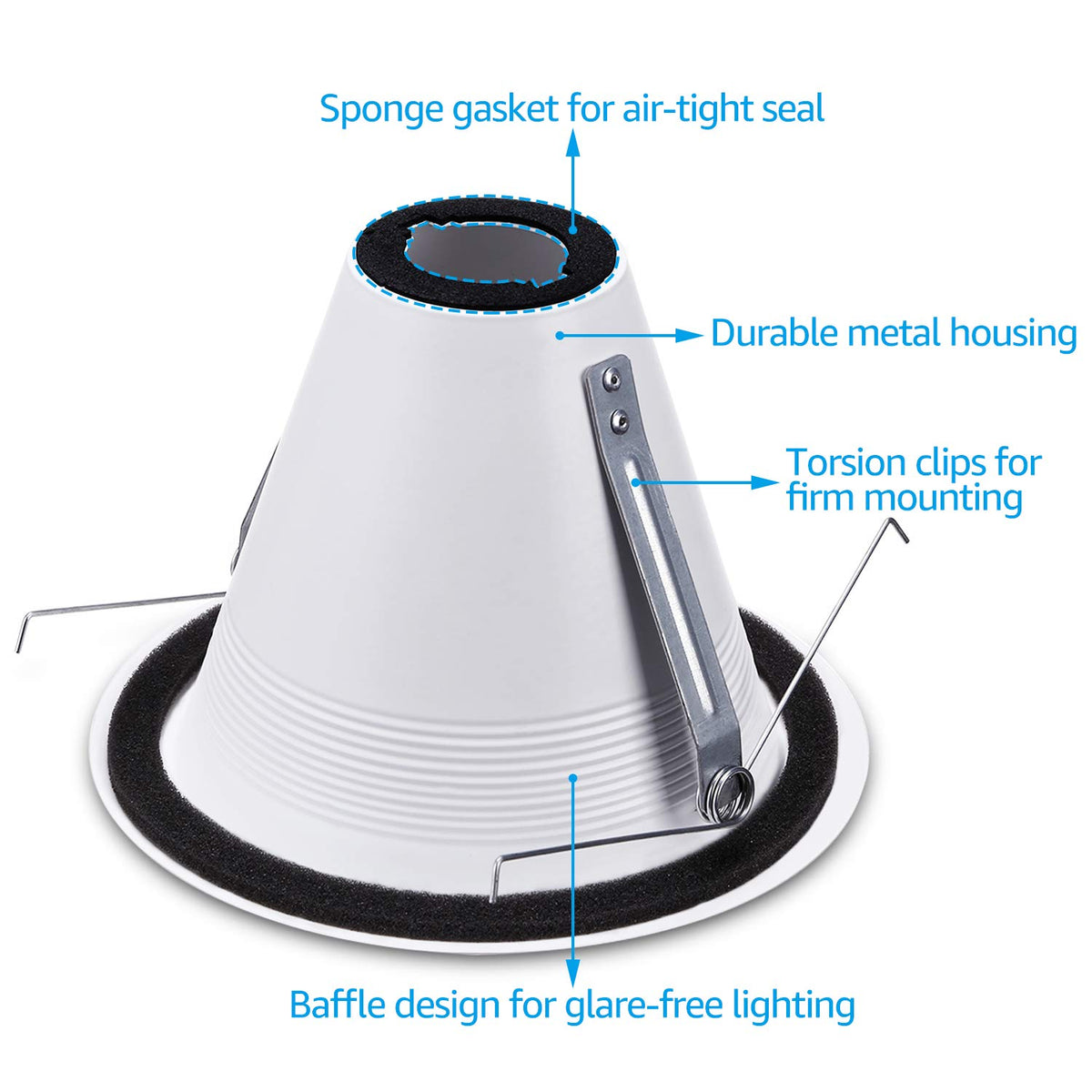 Torchstar white trim enhances interior decor with a modern touch.