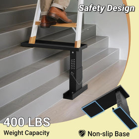 Non-slip feet stabilizing the base on a patio surface