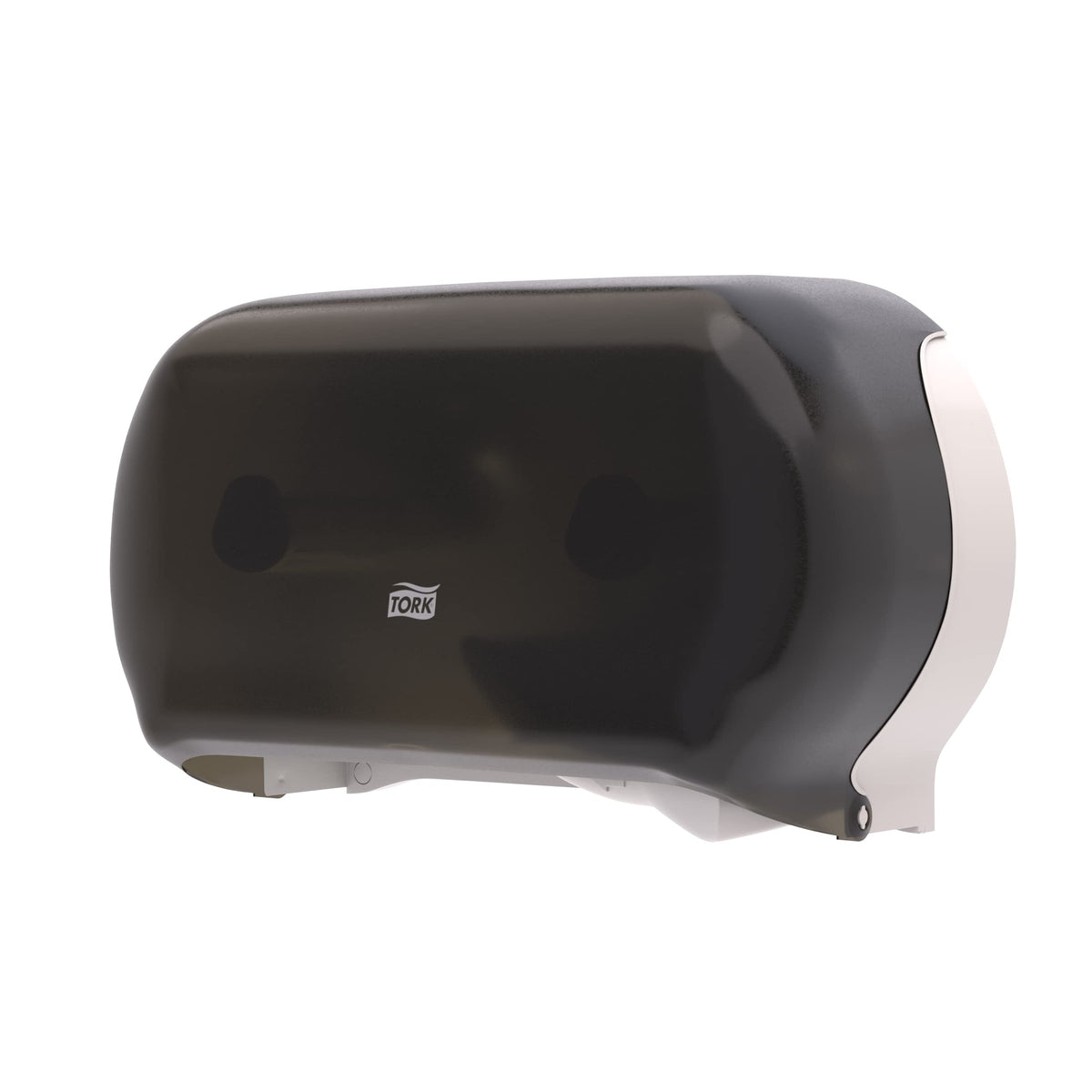 Tork Twin Jumbo Dispenser Smoke T22 indicator window highlights refill visibility.