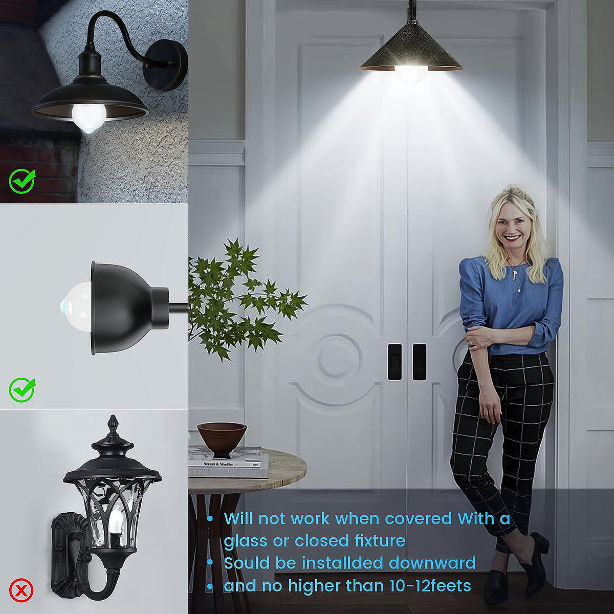 Torkase indoor-outdoor security lighting for porches, stairs, and walkways