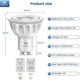 Torkase mercury-free LED bulb with no flicker for safe family spaces.