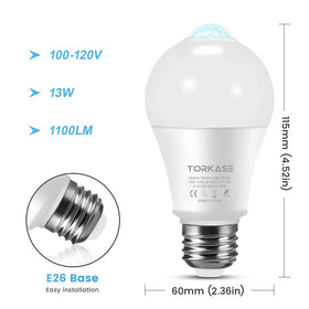 Torkase night-activated LED bulb detects motion from up to 16 feet