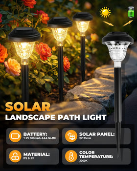 Torlaist solar pathway light with PS shade for crisp light delivery