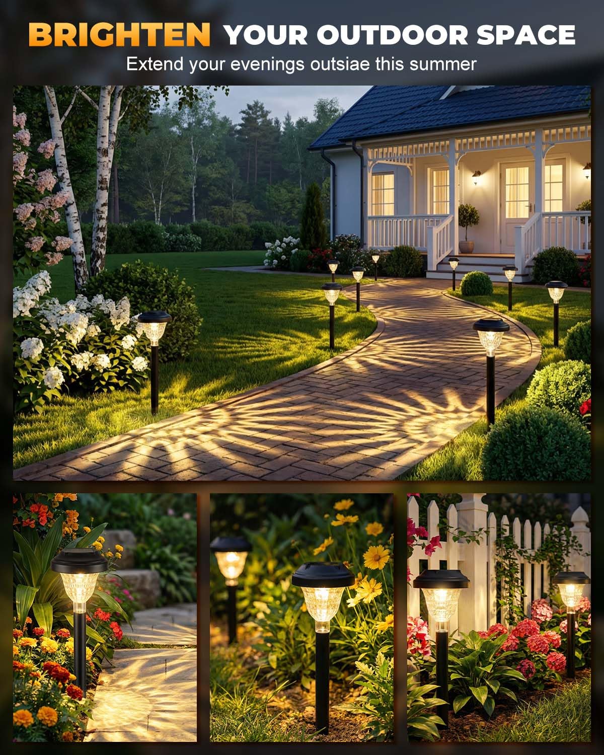 Torlaist solar path lights define walkways without wiring