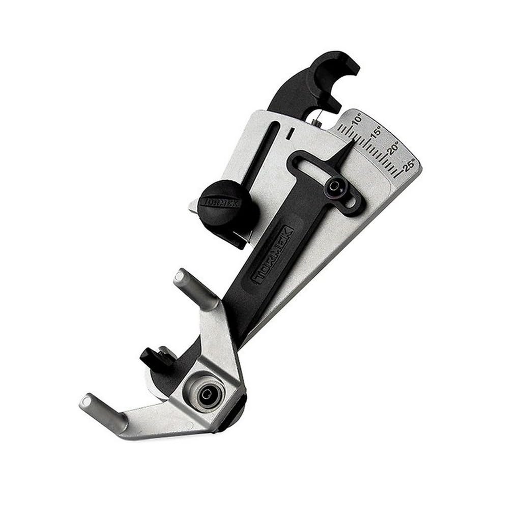 Tormek KS-123 angle adjuster mounted on a knife for precise sharpening angle setup