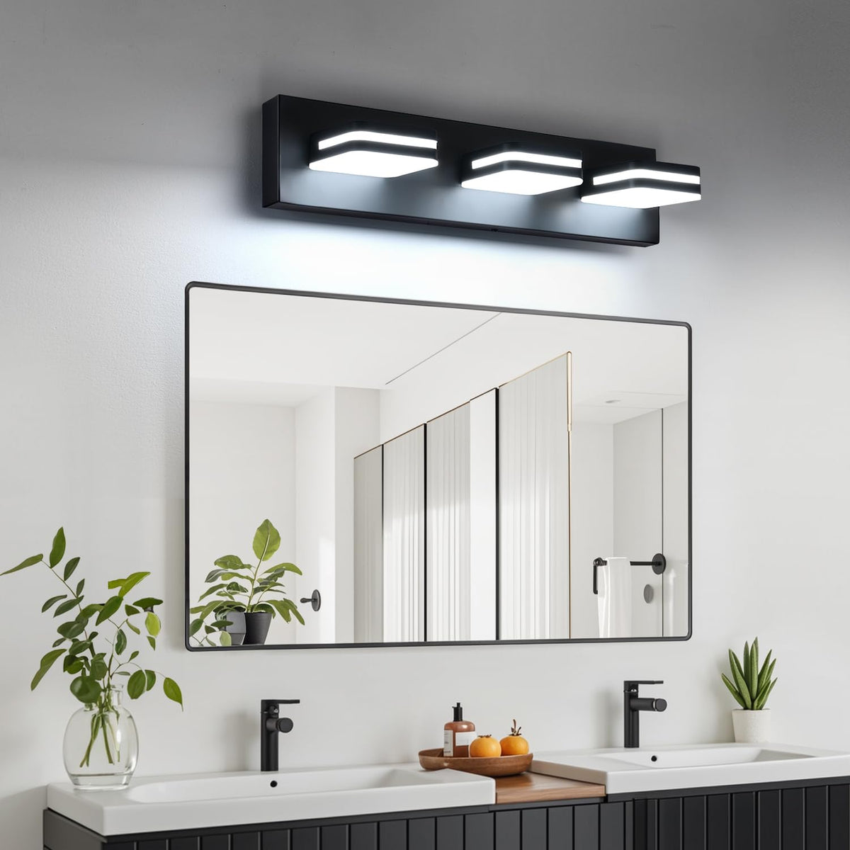 Torondo 3-light bathroom fixture blends metal and acrylic shade