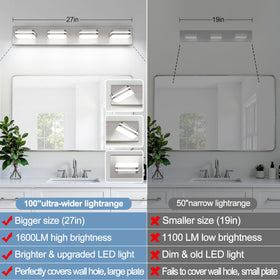 Torondo acrylic shade delivers soft, glare-free glow on the vanity