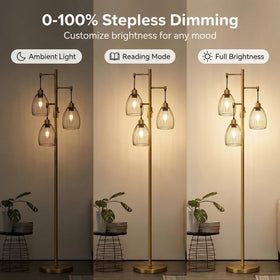Torondo dimmable floor lamp 70-inch height fills tall rooms with balanced light.