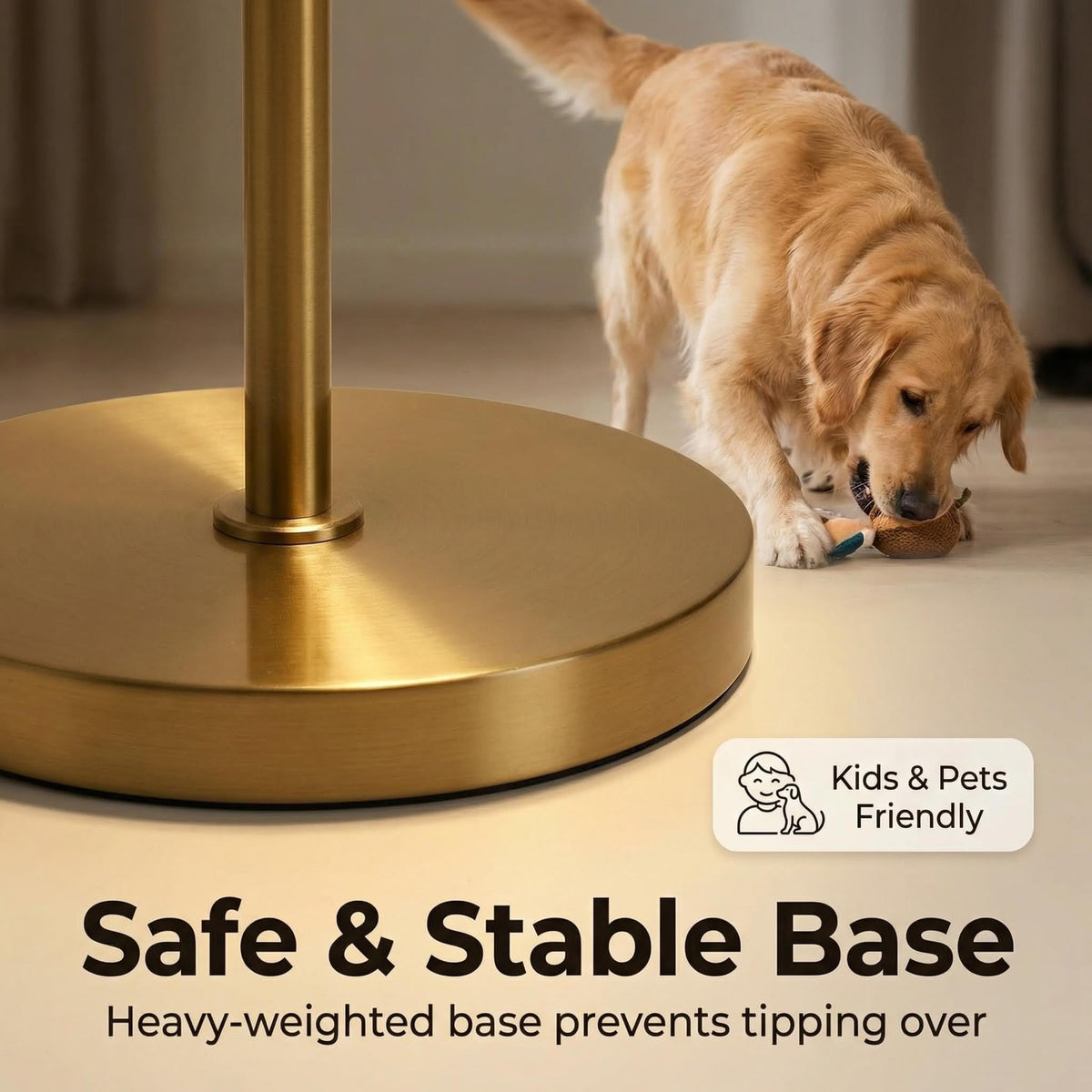 Torondo dimmable floor lamp antique brass finish adds timeless elegance to any decor.