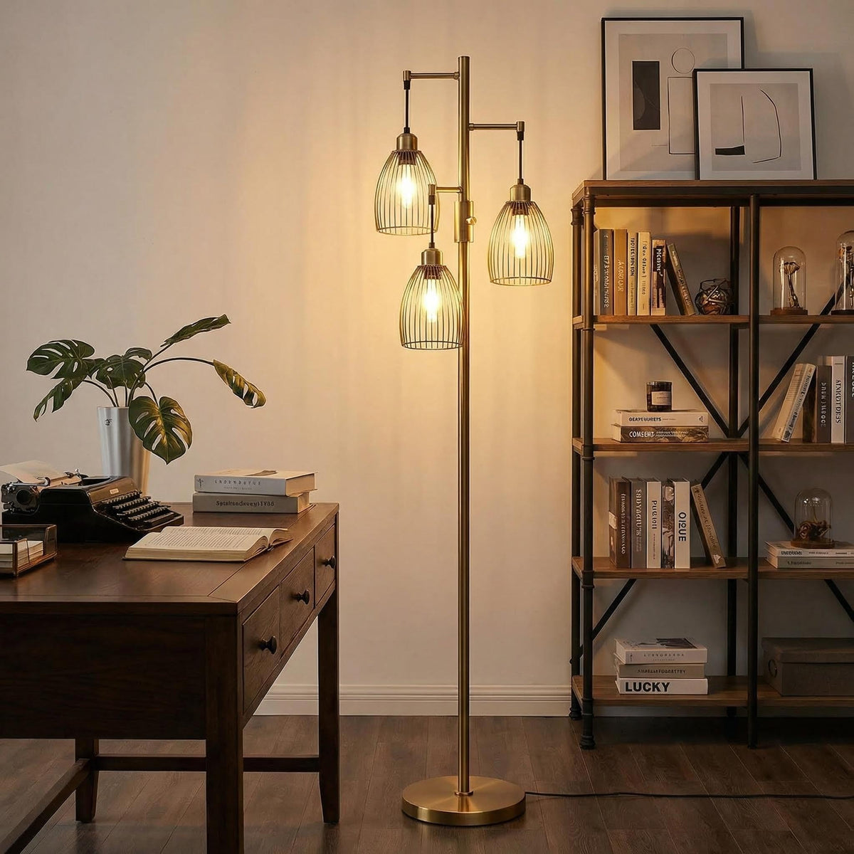 Torondo dimmable floor lamp sturdy metal base prevents tipping on carpet or wood floors.