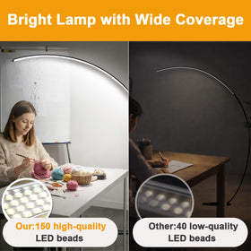 Torondo floor lamp with foot switch for hands-free operation.