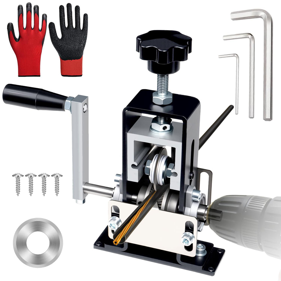 TORRIDE manual wire stripper front view shows sturdy aluminum body for precise stripping and control