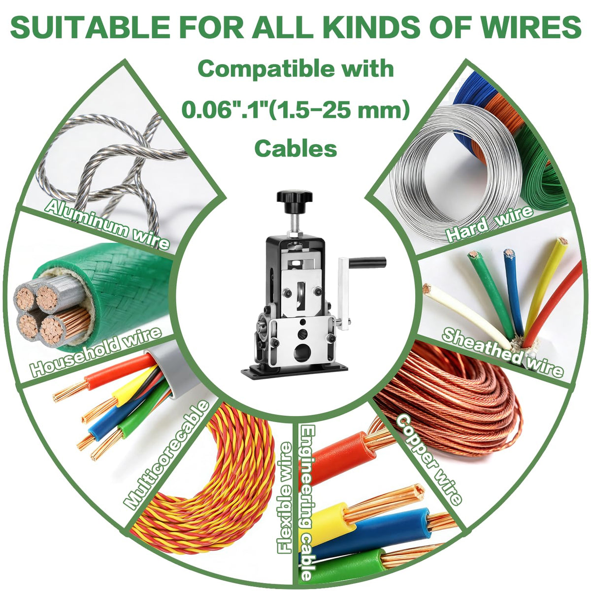 TORRIDE manual wire stripper side adjustment dial enables quick blade tuning
