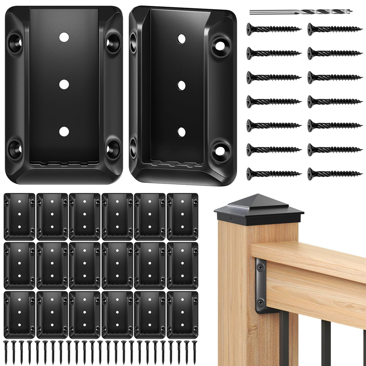 Toscoco deck bracket connector close-up showing durable nylon construction for outdoor posts.
