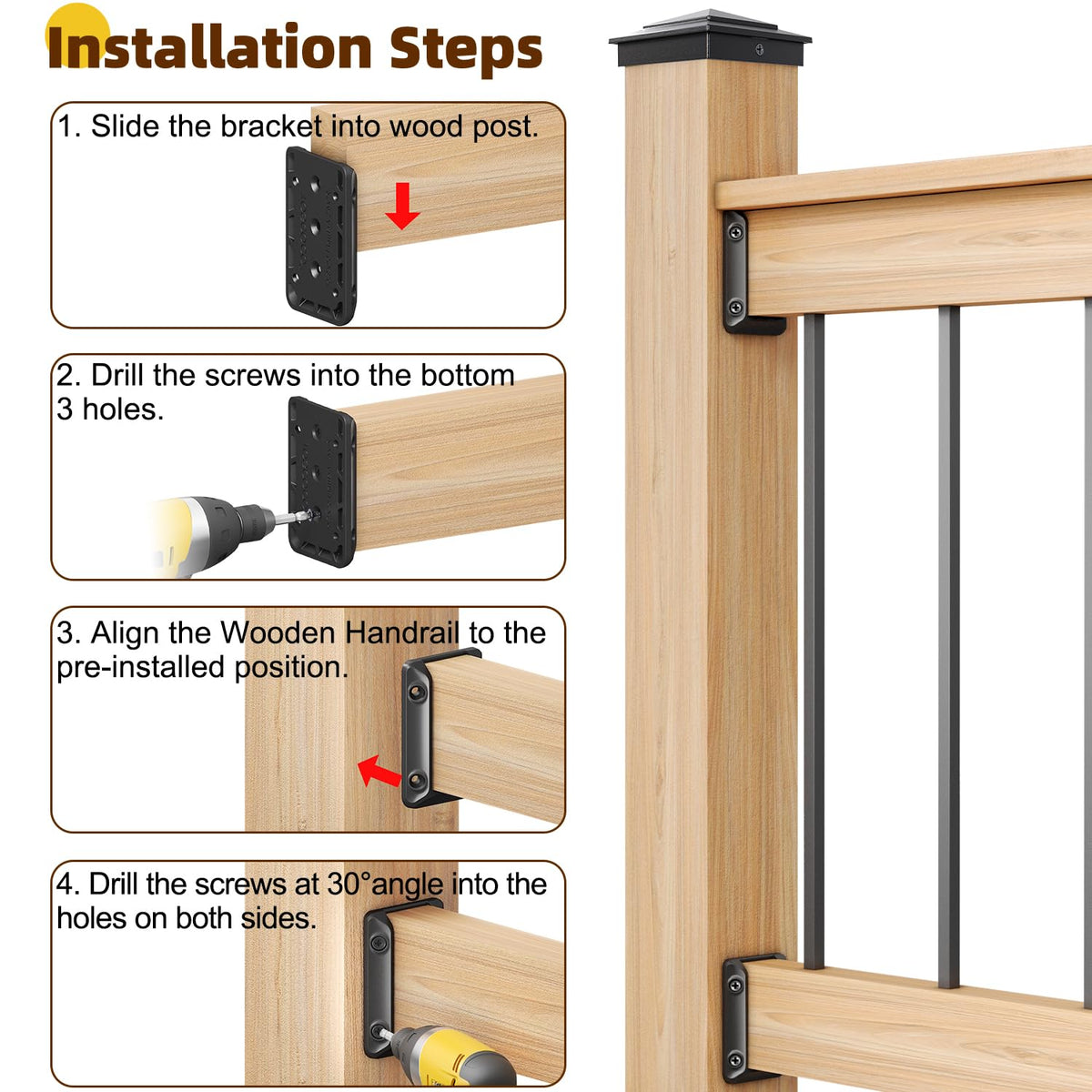 Toscoco easy-install bracket profile supports quick DIY railing projects