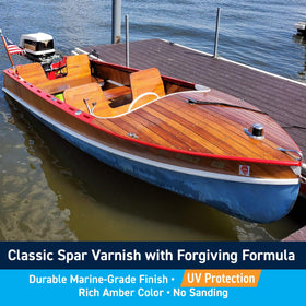 TotalBoat Gleam satin finish bottle suitable for smooth wood coatings
