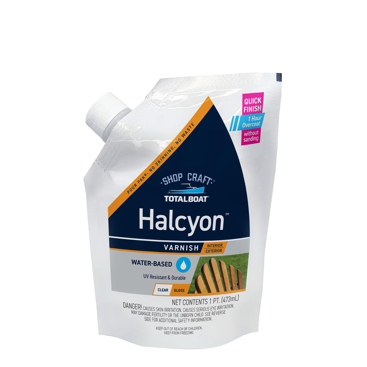 TotalBoat Halcyon pour bag demonstrates easy, mess-free pour for smooth application.