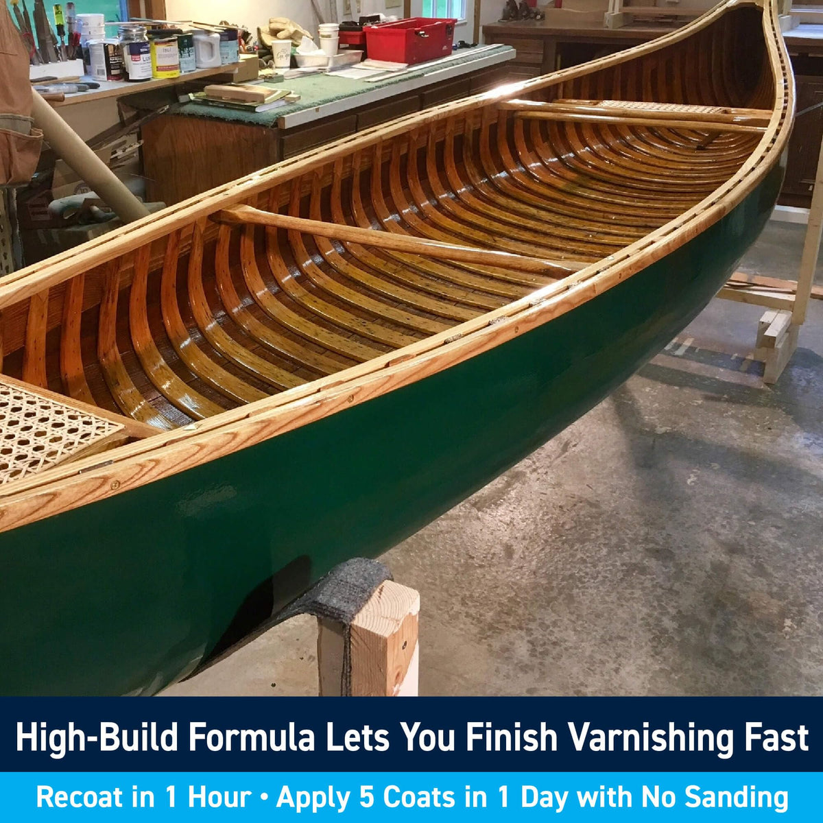 TotalBoat Lust on teak brightwork delivers durable UV protection with gloss