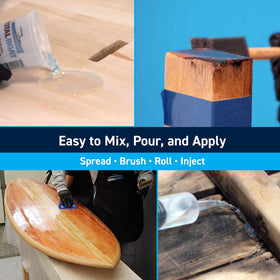 TotalBoat two-part mix ratio shown for reliable epoxy results.