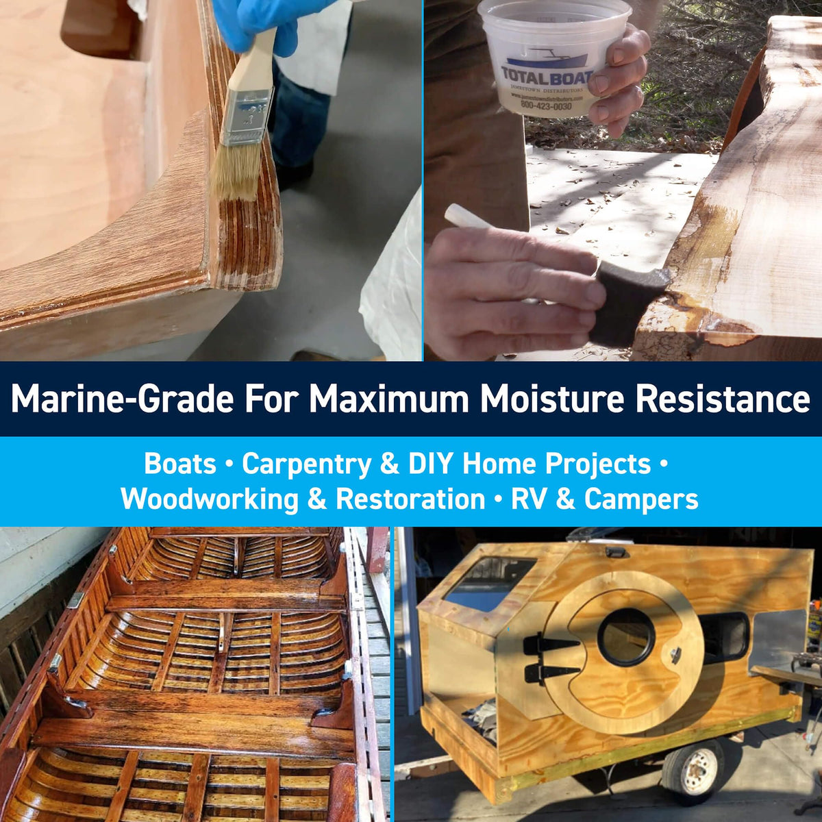 TotalBoat penetrating epoxy saturating wood fibers for deeper restoration.