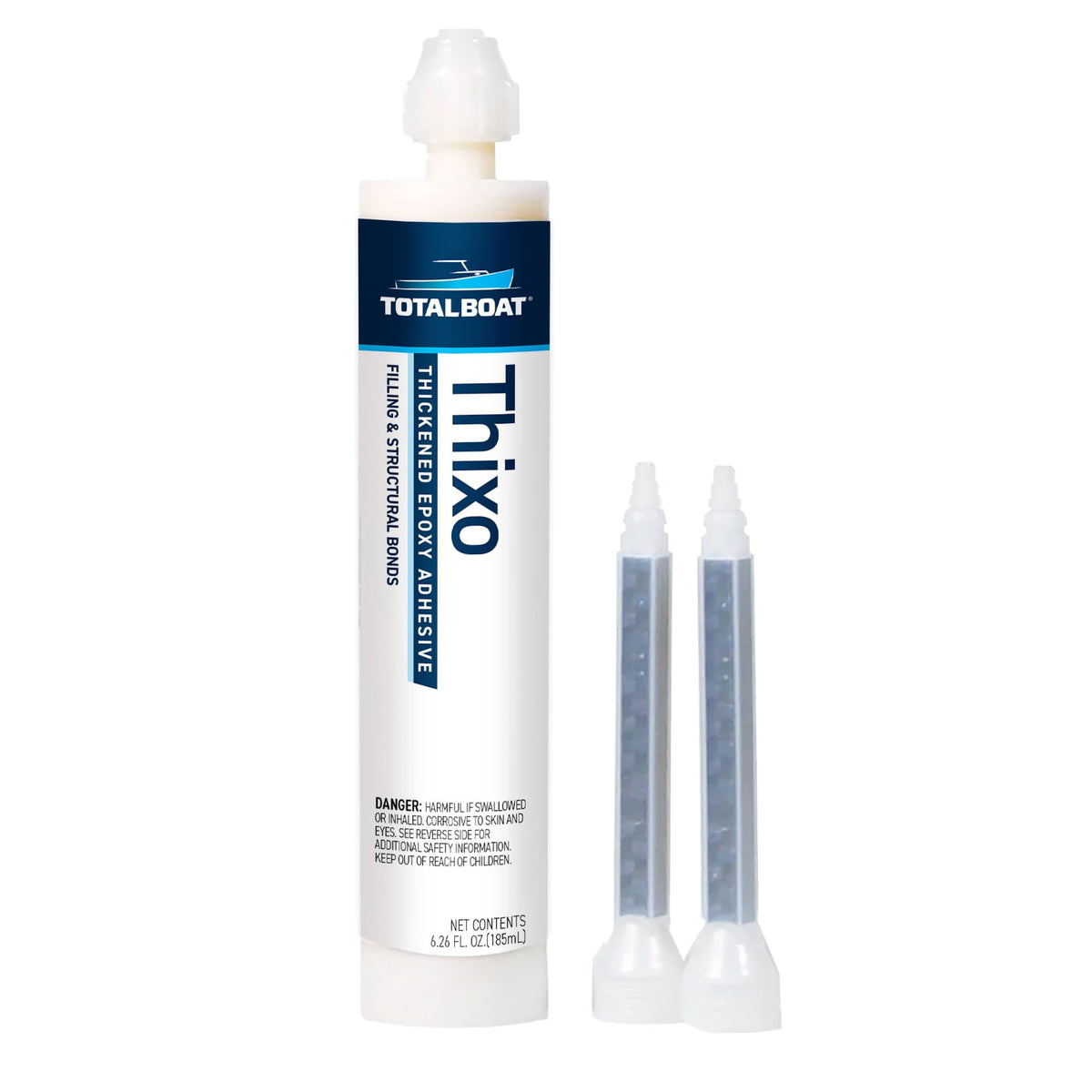 TotalBoat Thixo 185ml cartridge ready for precise, mess-free epoxy bonding.