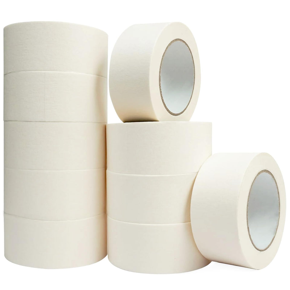 TOTDTDA masking tape 2in roll bulk pack on display for crafts and painting.