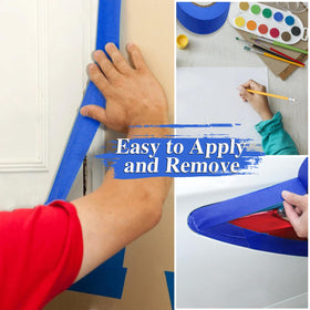 TOTDTDA UV-resistant blue painter's tape withstands sun exposure for outdoor projects.