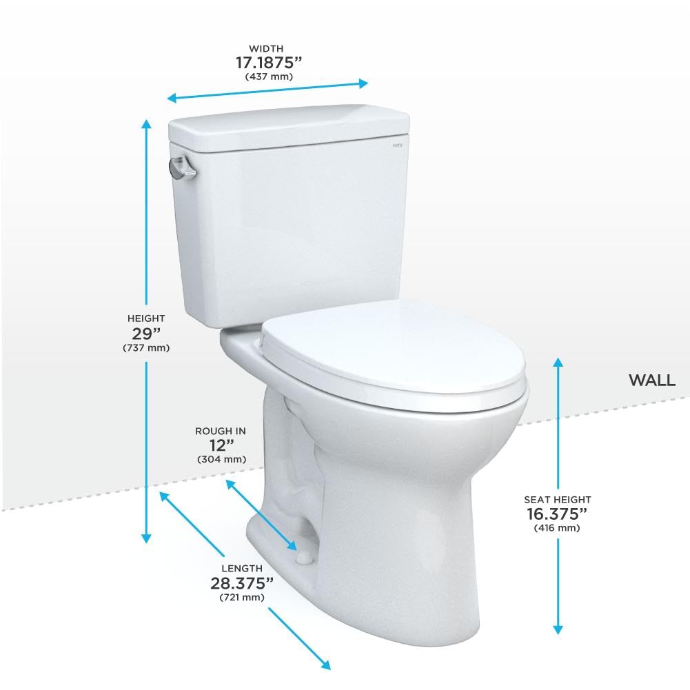 TOTO Drake side view with SoftClose seat demonstrates quiet lid lowering for evening use.