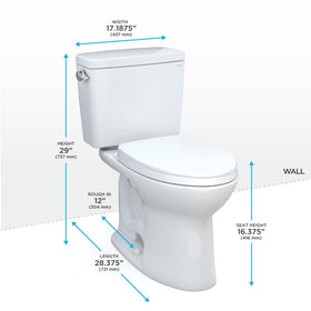 TOTO Drake side view with SoftClose seat demonstrates quiet lid lowering for evening use.