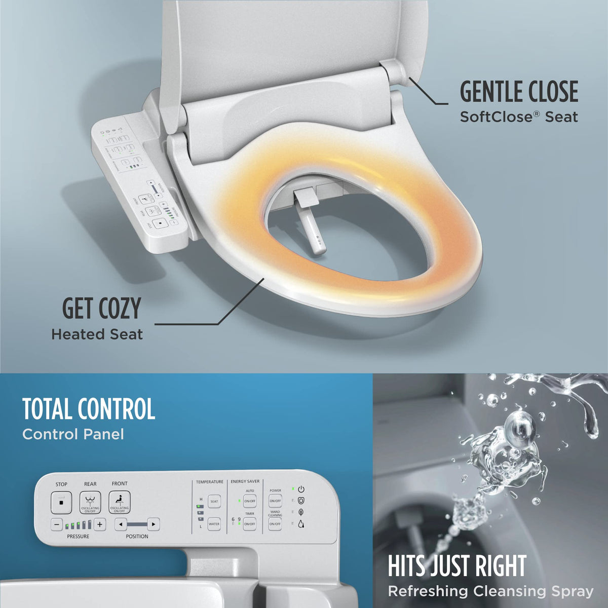 TOTO WASHLET A2 softclose lid for quiet bathroom use