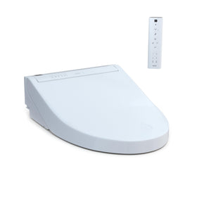 TOTO WASHLET C5 elongated seat with wireless remote for customizable cleansing.