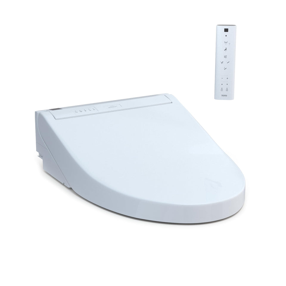 TOTO WASHLET C5 elongated seat with wireless remote for customizable cleansing.