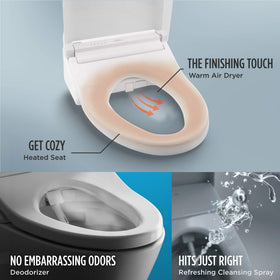 TOTO WASHLET C5 PREMIST misting the bowl to reduce sticking for easier cleaning.
